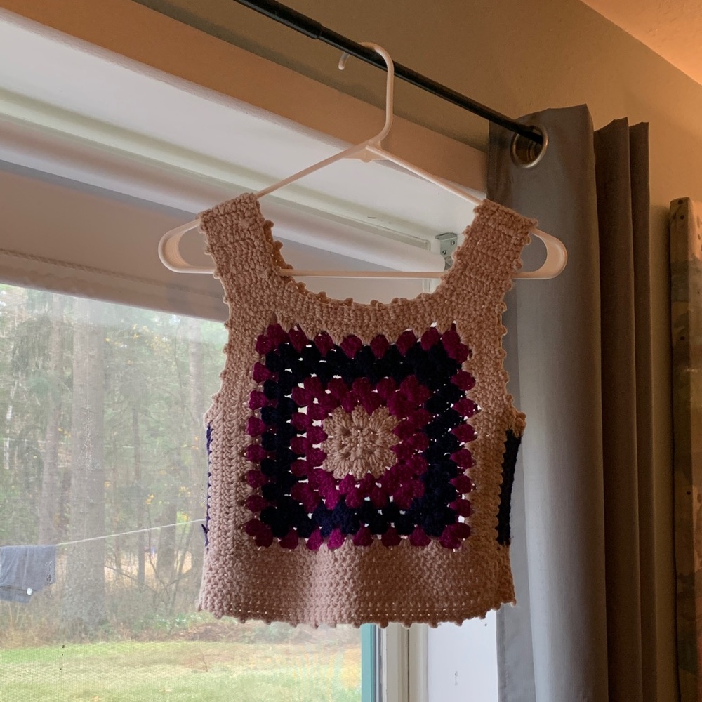 Crochet Square Pattern Tank Top